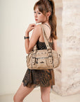 Vintage Multi-Pocket PU Bowling Shoulder Bag