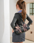 Buckle-Front Multi-Pocket Hobo Shoulder Bag