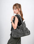 Rock-Chic Studded Tote Shoulder Bag