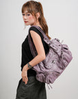 Washed Curved-Panel Slouchy Hobo Shoulder Bag