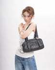 Vintage Multi-Pocket PU Bowling Shoulder Bag