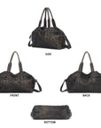 Large-Capacity Multi-Pocket Convertible Satchel Shoulder/Crossbody Bag
