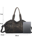 Large-Capacity Multi-Pocket Convertible Satchel Shoulder/Crossbody Bag