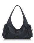 Wide-Strap Curved Hobo Shoulder Bag