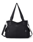 Wide-Body Zip-Detail Shopper Shoulder Bag