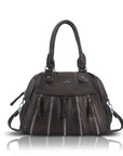 Vintage Vertical-Zip Multi-Pocket Shoulder Bag