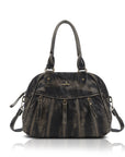 Vintage Vertical-Zip Multi-Pocket Shoulder Bag