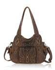 Soft-Structured Biker Shoulder Bag with Curved Panels