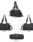 Moto Lace-Up Convertible Shoulder Tote Bag