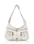 Large Studded Utility Hobo Shoulder Bag