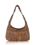 Large Studded Utility Hobo Shoulder Bag