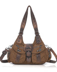 Relaxed Multi-Pocket Hobo Shoulder Bag
