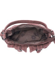 Multi-Pocket Denim Baguette Shoulder Bag