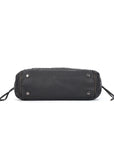 Curved-Panel Multi-Pocket Satchel Shoulder Bag