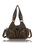 Moto-Style Zip-Detail Multi-Pocket Shoulder Bag