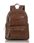 Washed-Look PU Multi-Pocket School Backpack