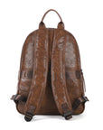 Washed-Look PU Multi-Pocket School Backpack