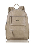 Washed-Look PU Multi-Pocket School Backpack