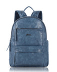 Washed-Look PU Multi-Pocket School Backpack