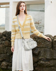 Leopard-Print Multi-Pocket Baguette Shoulder Bag