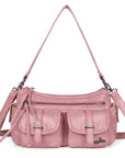 Leopard-Print Multi-Pocket Baguette Shoulder Bag
