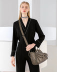 Leopard-Print Multi-Pocket Baguette Shoulder Bag