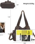 Soft-Structured Biker Shoulder Bag with Curved Panels