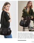 Vintage Multi-Pocket Crescent Hobo Bag