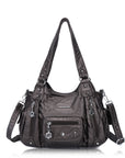 Vintage Multi-Pocket Crescent Hobo Bag