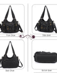 Vintage Multi-Pocket Crescent Hobo Bag
