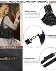 Vintage Multi-Pocket Crescent Hobo Bag