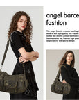 Vintage Multi-Pocket Crescent Hobo Bag