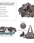 Biker Studded Multi-Pocket Satchel Shoulder Bag