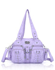 Biker Studded Multi-Pocket Satchel Shoulder Bag
