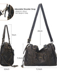 Vintage Large-Capacity Multi-Pocket Shoulder Tote Bag