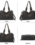 Vintage Large-Capacity Multi-Pocket Shoulder Tote Bag