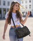 Vintage Large-Capacity Multi-Pocket Shoulder Tote Bag