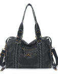 Vintage Large-Capacity Multi-Pocket Shoulder Tote Bag