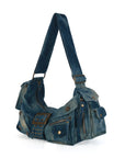 Studded Buckle Hobo Shoulder Bag