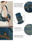 Studded Buckle Hobo Shoulder Bag