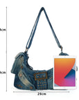 Studded Buckle Hobo Shoulder Bag