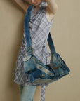 Studded Buckle Hobo Shoulder Bag