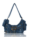 Studded Buckle Hobo Shoulder Bag