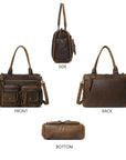 Vintage Utility Multi-Pocket Shoulder Tote Bag