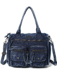 Vintage Utility Multi-Pocket Shoulder Tote Bag