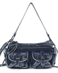Leopard-Print Multi-Pocket Baguette Shoulder Bag