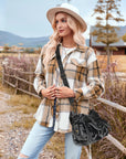 Leopard-Print Multi-Pocket Baguette Shoulder Bag