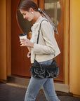 Leopard-Print Multi-Pocket Baguette Shoulder Bag
