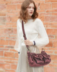 Leopard-Print Multi-Pocket Baguette Shoulder Bag