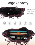 Biker Fringe-Detail Multi-Pocket Crescent Shoulder Bag